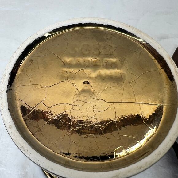 Vintage Real Hide Covered Ceramic Mug Made in England Flared Bottom 3632 - Picture 8 of 12